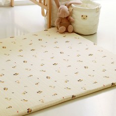 HIYOKO BABY 嬰幼兒用柔軟矽膠竹纖維泡泡紗床罩+床墊套組, 工程車好朋友