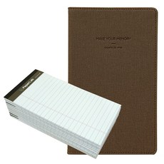 KKOMKKOMI 筆記本保護套+記事紙本 10入組, 保護套(棕色)+筆記本(隨機出貨), 1組