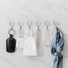 Dailygongam 超強力6層多用途掛鉤, 2個, 半透明