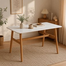 가구느낌 해피테이블 인테리어 식탁 1100 x 800 mm, 화이트네추럴, 4인용
