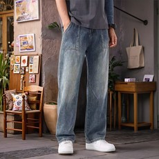 보이투맨 남성용 와이드핏 통 청바지 ND92