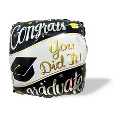 WOW PARTY KOREA 畢業祝賀方形氣球, 混合顏色, 5個