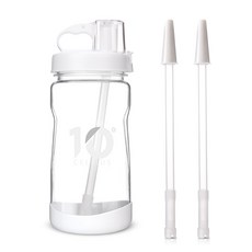 10℃吸管桶1L+吸管2p套, 白色（鬥）