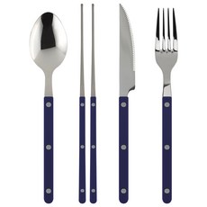 Maison Objet Parbe 1人份4件式餐具組 海軍藍, 湯匙+筷子+餐叉+餐刀, 1組