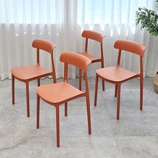 비에프컴퍼니 컬러팝 멜번체어, 오렌지, 4개