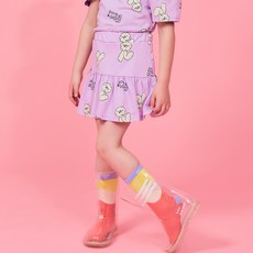 Lala Amang 女童款兔子印花荷葉邊裙