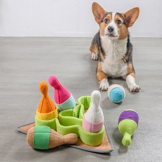 soonZAM 寵物狗益智保齡球瓶嗅聞玩具, 混合顏色, 1個