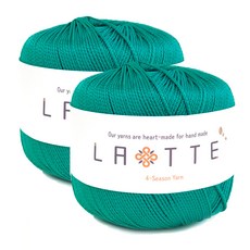 실바람섬유 라떼 사계절 폴리 뜨개실 65g, 25 청록, 2개