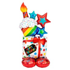 아나그램 스탠딩 에어벌룬 생일아이콘 139cm, 혼합색상, 1개