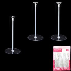 Party Show 氣球裝飾支架 35cm 3入組, 1套, 透明色