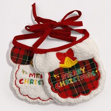 寵物聖誕披風2件組, 白色, 紅色, 1套