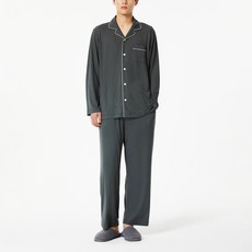 JAJU 男款蜜桃絨睡衣上下套裝