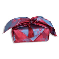 happytool 蝴蝶緞麵包袱巾 + 紙繩 + 吊飾組 紅色, 1套