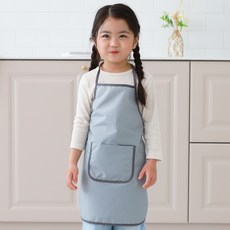 BEBE CHOUETTE 兒童用深粉彩防水口袋圍裙