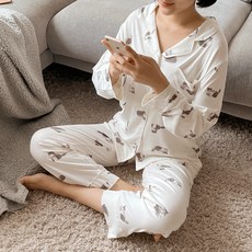JUNIDAY 莫代爾棉貓睡衣上下套裝