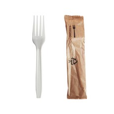 Package Hero 獨立紙包裝塑膠叉子 白色, 1入, 500入