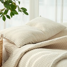 Simplux Basic Cotton 純棉紗水洗顏料枕頭套 + 枕芯, 奶油米色
