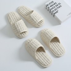 우리앤데코 워셔블 컴피 면 거실화, 아이보리, 2개