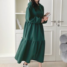 連帽V領拉絨連身裙 4166款