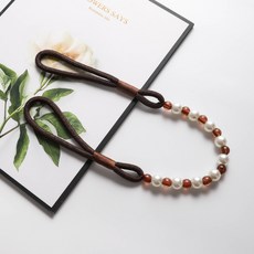 루비코코 진주 스트랩 커튼타이백, 브라운, 1개