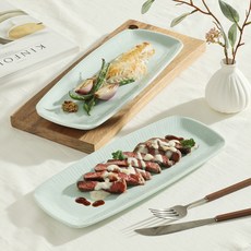 YOON CERAMICS Maison Objet 韓國製清雅長方形長盤, 單一顏色, 2個