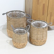 Garden in the City 大型藤編海草籃3件組, 1套, 單一顏色