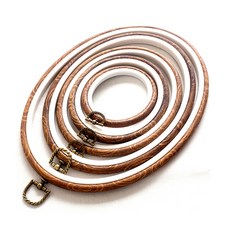 With&With刺繡用木質大理石紋橡膠橢圓梭 5種組, 1套, 混合顏色