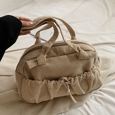 연이랜드 여성용 코듀로이 드로스트링 숄더백