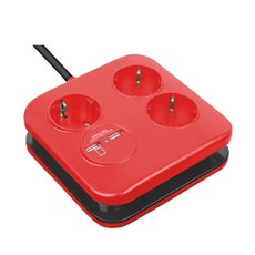 LUGBOX 3孔 2埠 USB 多功能延長線, 1個, 1.4m