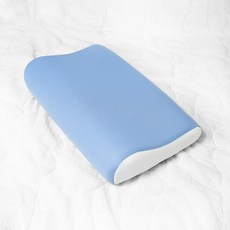 熟睡預感 雲朵涼感空氣記憶棉睡眠頸椎枕 + 鬆緊帶枕套, 天藍色(枕頭), 1個