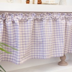 FORHOME 粉彩格紋廚房短門簾, 淺紫色