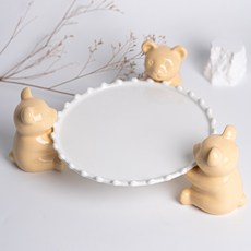 小熊蛋糕架底座 水滴3號 + 小熊3p組, 黃色, 1套