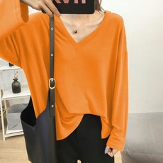 아티렐 솔리드컬러 루즈 올매치 셔츠 브이넥