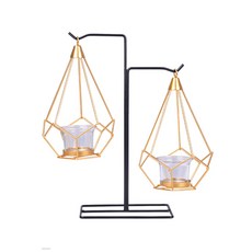 青藍 室內裝飾品 雙燭臺, 混合色