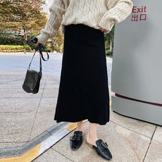 니트 플레어 임부용 스커트