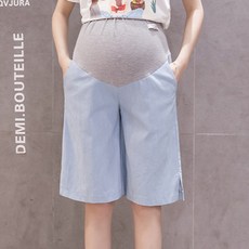 알럽홈 데님스타일 포켓 임부 버뮤다 팬츠