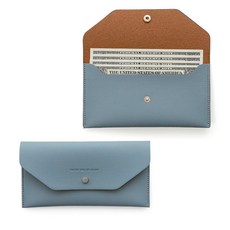Funnymade 皮革零用錢信封, 霧藍色, 2個