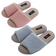 Labellaco 甜蜜室內拖鞋 2款組合, 粉紅色(女) + 天藍色(男), 1個