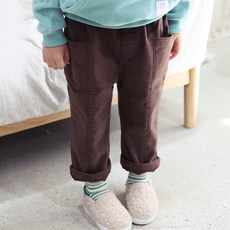 CHOCOMONG 孩童刷毛斜切長褲