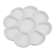 Sevenzip 花朵造型陶瓷調色盤 20cm, 9格, 1個