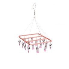 奧爾海 掛式方形襪子晾曬架 01 16夾 香檳金, 1個