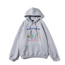 Auls女款寬鬆版型怪物圖案運動連帽T #W6208