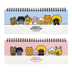 KAKAO FRIENDS 週計劃本 2入, 藍色, 粉色