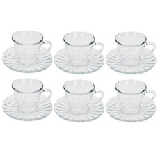 델리글라스 마린 커피잔 세트 220ml, 투명, 6세트