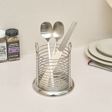 Modern House My Kitchen 不鏽鋼絲排水餐具筒 圓形 L, 1個, 單一顏色