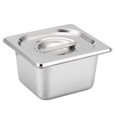 Balunfini 強化不鏽鋼托盤保鮮盒, 1個, 主體 + 蓋子