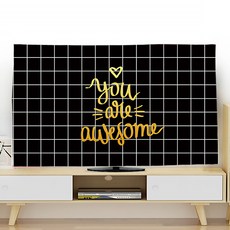 I Luv Home 透明印花電視罩, 格紋