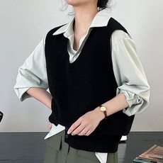 The Syrup 女性V領Henny短版針織背心 B