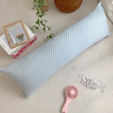 HANSGALLERY Cool-fit 涼感身體抱枕 含枕芯, 藍色