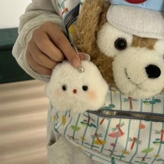 黑豆眼小幽靈玩偶包包鑰匙圈, 1個, 單一顏色